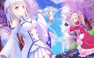 Beatrice And Emilia, Friends And Lovers In Re:zero Wallpaper