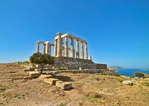 Beautiful Blue Cape Sounion Sky Wallpaper