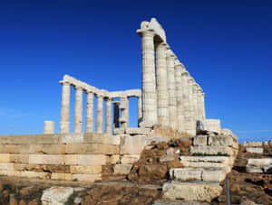 Beautiful Blue Sky Over Sounion Wallpaper