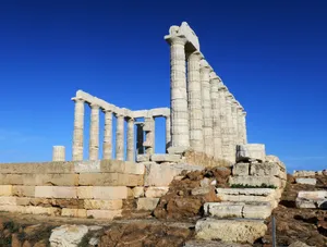 Beautiful Blue Sky Over Sounion Wallpaper