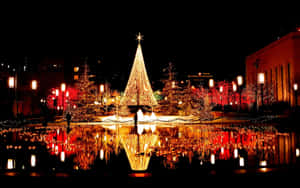 Beautiful Christmas Desktop Reflection Wallpaper