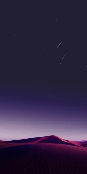 Beautiful Cool Purple Desert With Falling Stars Wallpaper