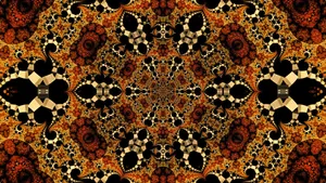 Beautiful Gold And Amber Kaleidoscope Pattern Wallpaper