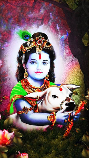 Beautiful Krishna Nandagopala Cowherd Wallpaper