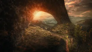 Beautiful Landscape Giant Tree Wallpaper