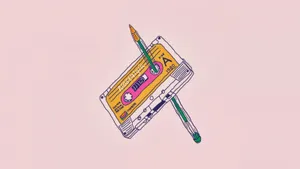 Beautiful Music Cassette Tape And Pen Wallpaper