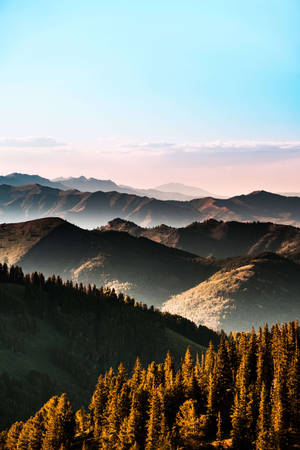 Beautiful Nature Photography Forested Mountains Wallpaper