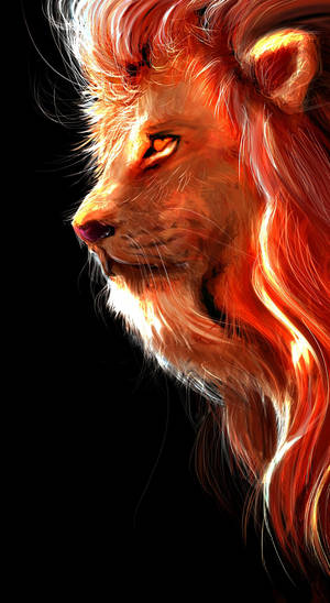 Beautiful Orange Lion Galaxy Wallpaper