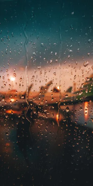 Beautiful Rain At The Airport Wallpaper