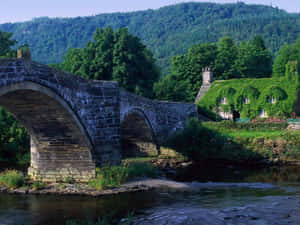 Beautiful Scenery Desktop Old Weir Bridge Wallpaper
