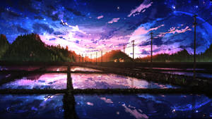 Beautiful Sunrise Anime Scenery Wallpaper