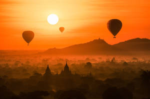 Beautiful Sunset In Burma Wallpaper