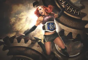 Becky Lynch With Giant Gears Wallpaper