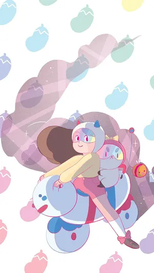 Bee And Puppycat Pose Wallpaper