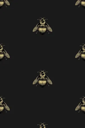 Bee Pattern Black Iphone Wallpaper