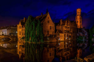 Belgium Bruges By Night Wallpaper
