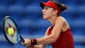 Belinda Bencic Returning Tennis Ball Wallpaper