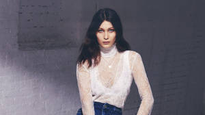 Bella Hadid In See-through Top Wallpaper