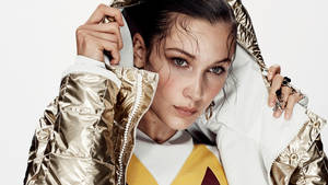 Bella Hadid In Shiny Jacket Wallpaper