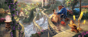 Belle In Disney Castle Wallpaper