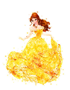 Belle In Yellow Watercolor Wallpaper