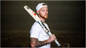 Ben Stokes With Cricket Bat Wallpaper