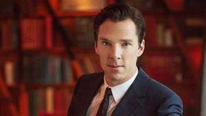 Benedict Cumberbatch In Library Wallpaper