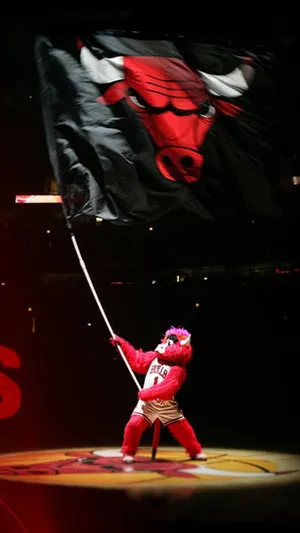 Benny Waving Chicago Bulls Flag Phone Wallpaper
