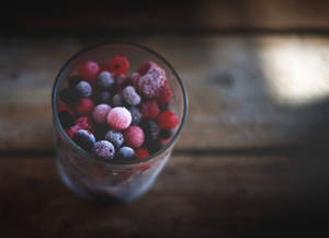 “berries And Cream For A Sweet Frozen Treat.” Wallpaper