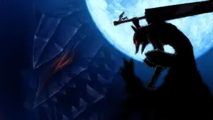 Berserk Armor Under The Moonlight Wallpaper