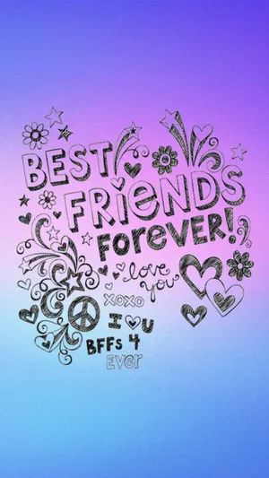 Best Friends Forever Iphone Doodles Wallpaper