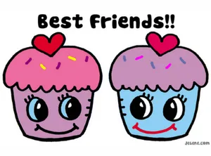 Best Friends Share Everything, Even Cupcakes! Wallpaper