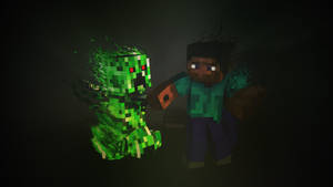 Best Minecraft Steve Punching Creeper Wallpaper