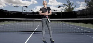Bethanie Mattek-sands Showing Off Her Skills On Tennis Court Wallpaper