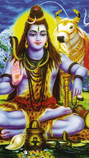 Bhole Baba And Cow Wallpaper