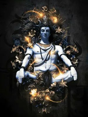 Bholenath Shiva Statue Glittering 3d Wallpaper