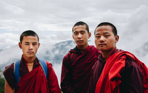 Bhutan Buddhist Monks Wallpaper