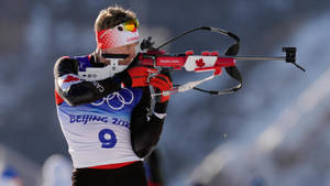 Biathlon Canada Scott Gow Using Riffle Wallpaper