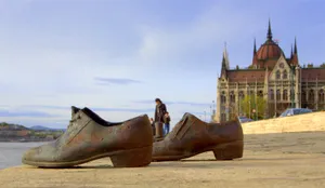 Big Shoes On The Beach Wallpaper