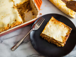 Big Slice Of Lasagna Alla Bolognese Wallpaper