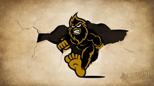 Bigfoot Cartoon Breaking Out Of Paper Wallpaper