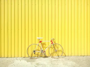 Bike In Yellow Vintage Aesthetic Wall Wallpaper