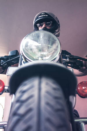 Bike Rider Worm-eye View Wallpaper