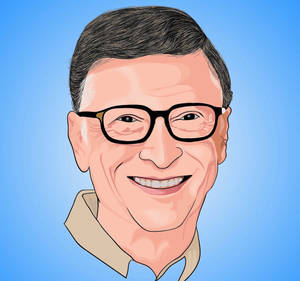 Bill Gates Digital Portrait Wallpaper