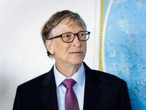 Bill Gates In Black Suit Wallpaper