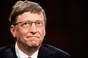 Bill Gates Solemn Expression Wallpaper