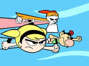 Billy, Mandy, And Grim Posing Together In A Colorful And Artistic Illustration. Wallpaper