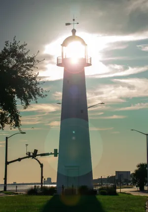 Biloxi Lighthouse Guiding Travelers In Mississippi Wallpaper