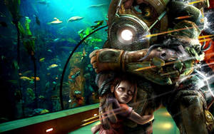 Bioshock 4k Protect Little Sister Wallpaper