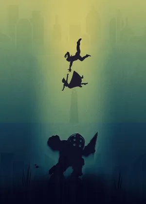 Bioshock Infinite Iphone Characters Silhouette Wallpaper